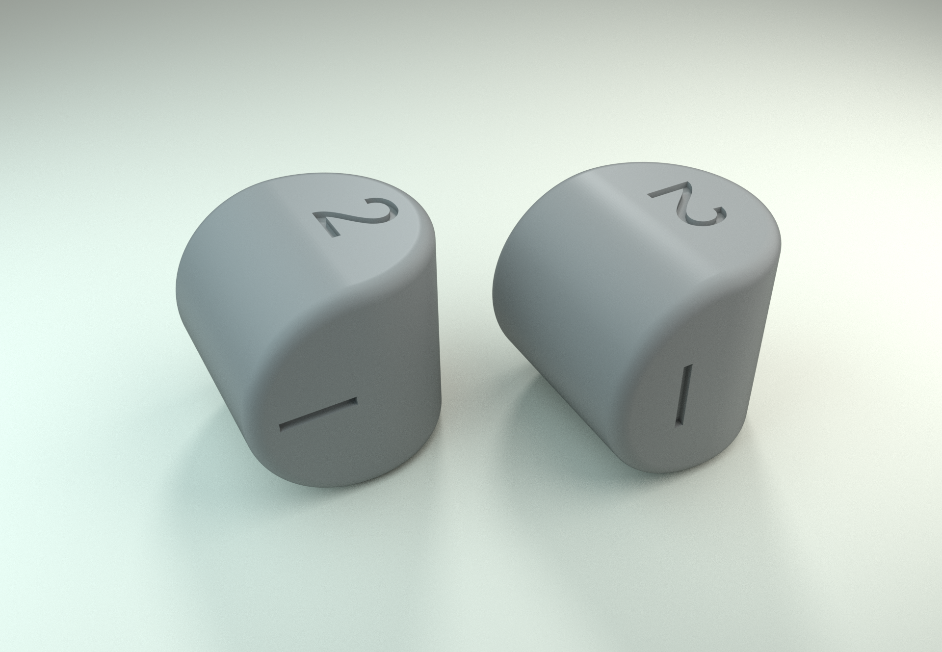 two-sided d2 dice
