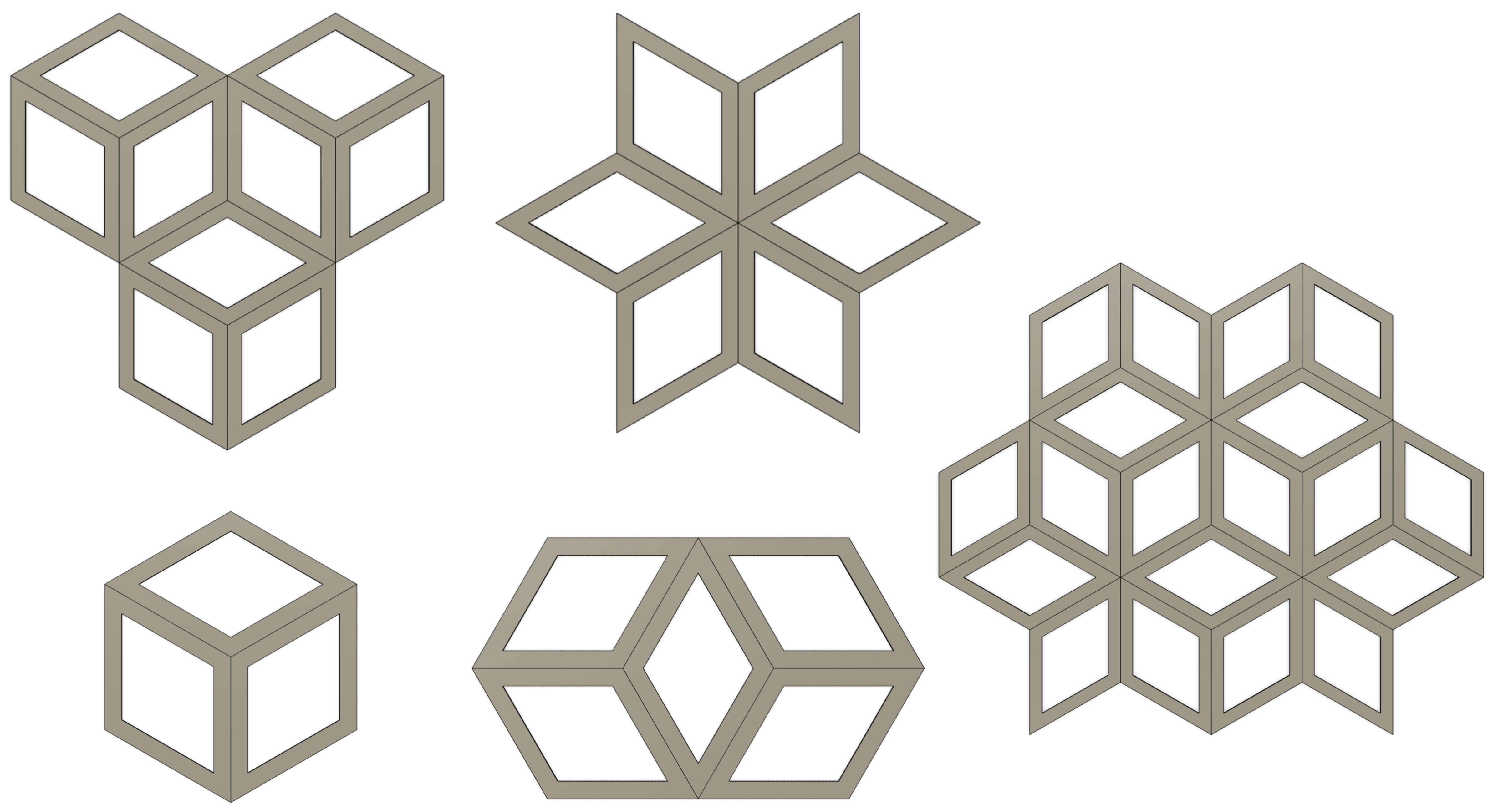 Rhombus Tessellation Cube? Flower? Mask?
