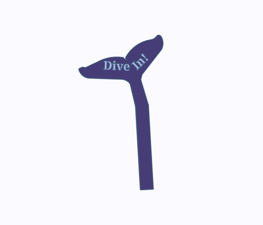 Whale Tail Bookmark (Dive In)