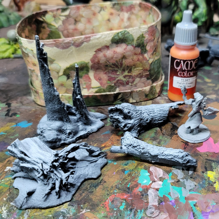 Realistic stumps and logs: photo-scanned terrain props
