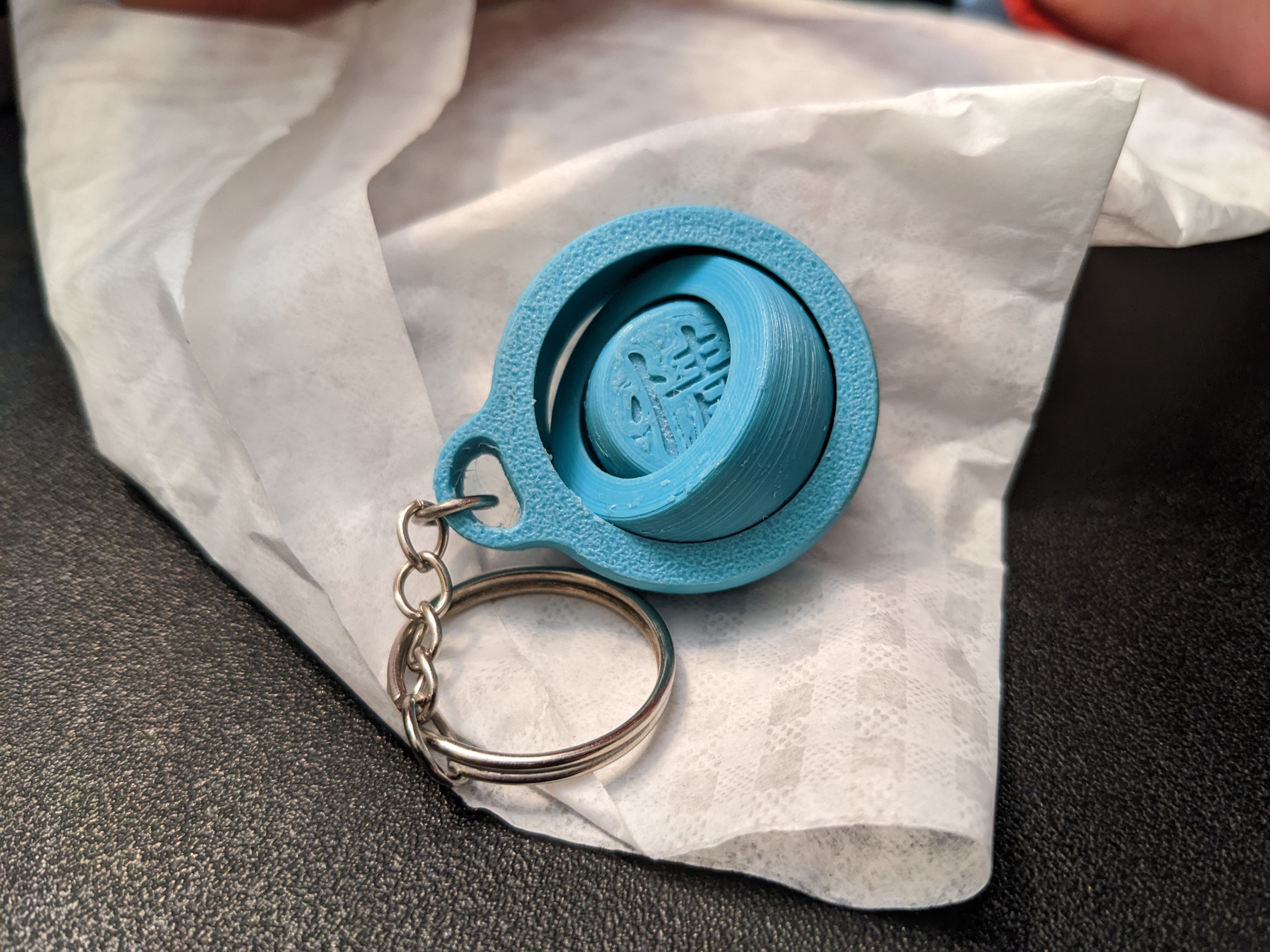 Gyro Disk Fidget Keychain - Plain and Kanji versions