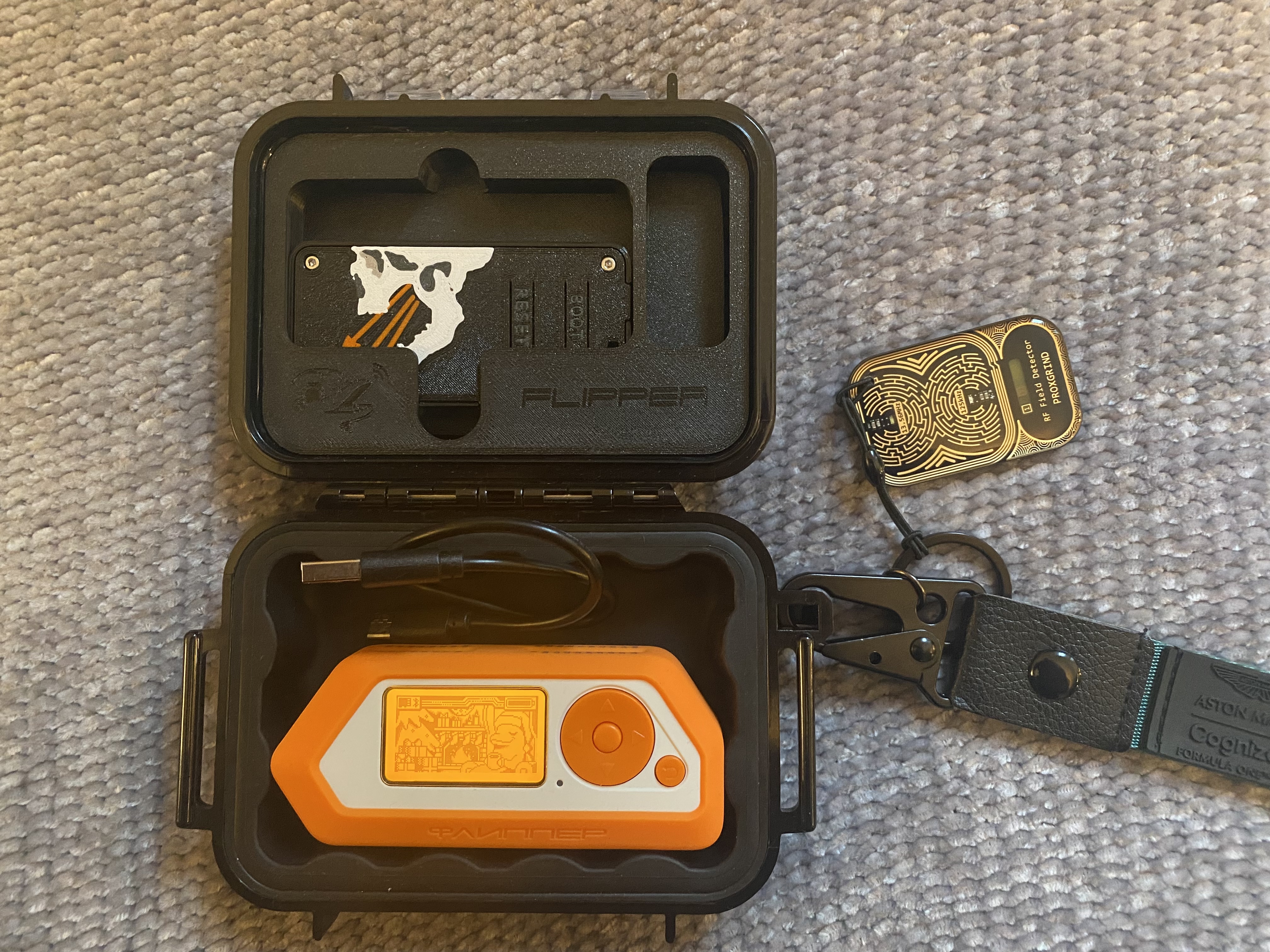 Flipper zero wifi module organizer frame for Peli 1010 case