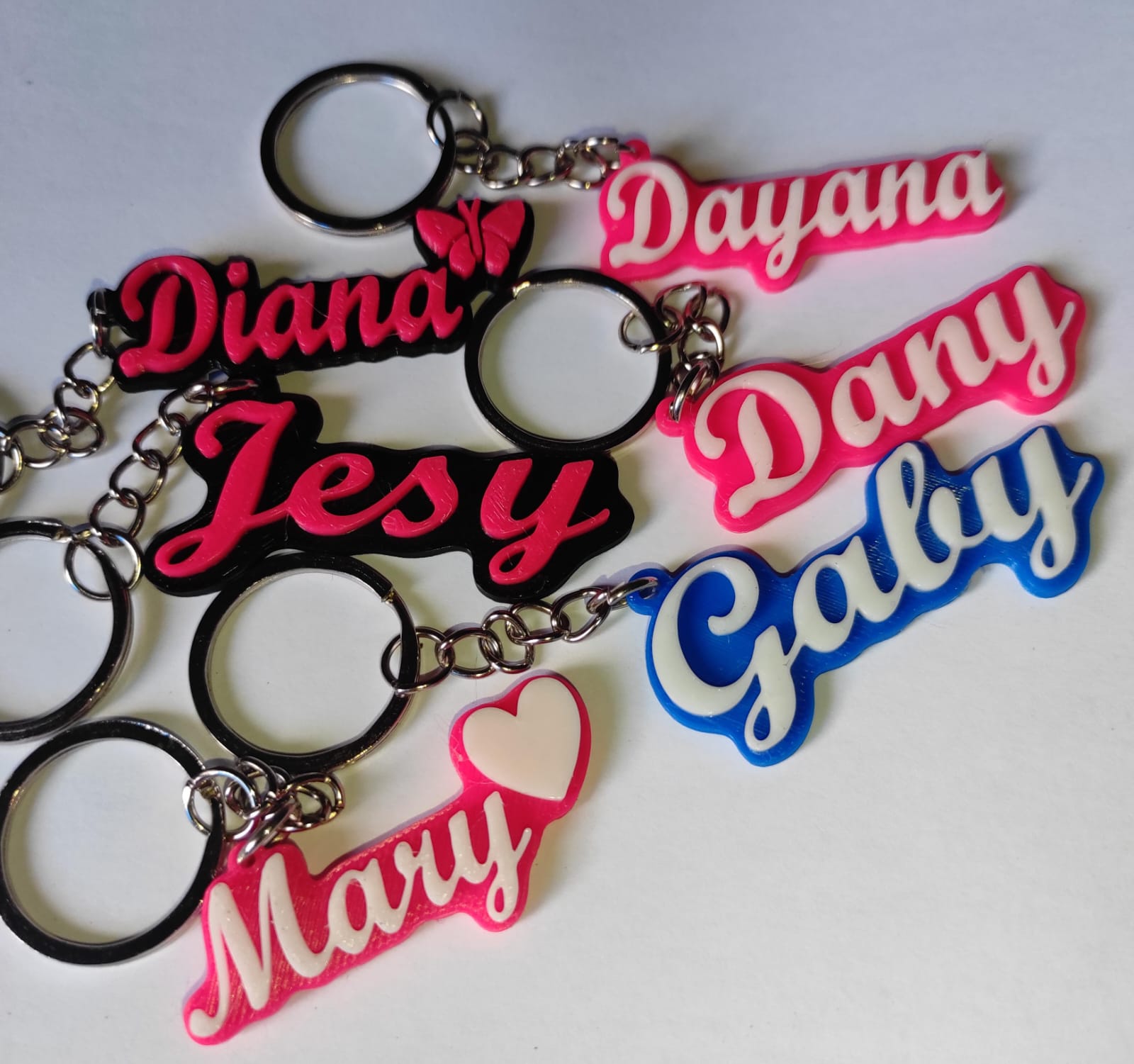 Pack de Llavero con Nombres – Dany, Mary, Dayana, Diana, Jesy y Gaby - Name Keychain Pack