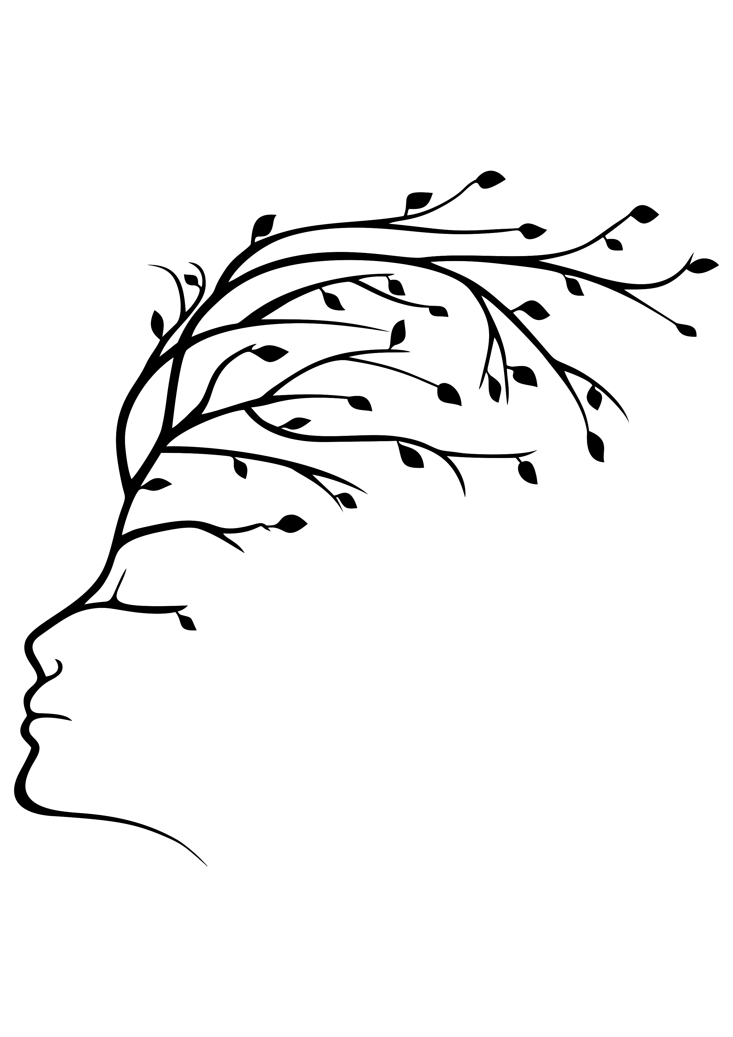 Face tree woman wall art decor home art