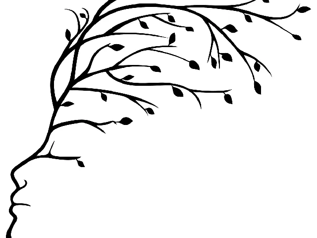 Face tree woman wall art decor home art