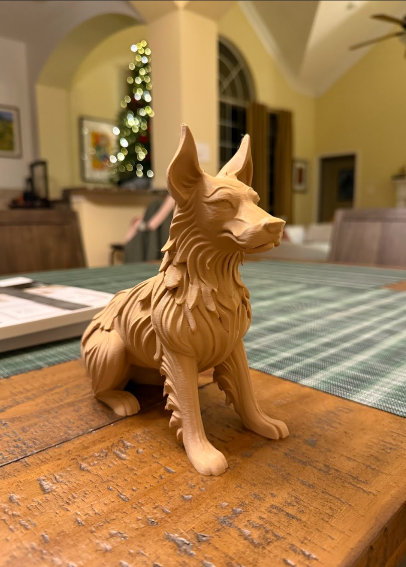 Furry Sitting Dog