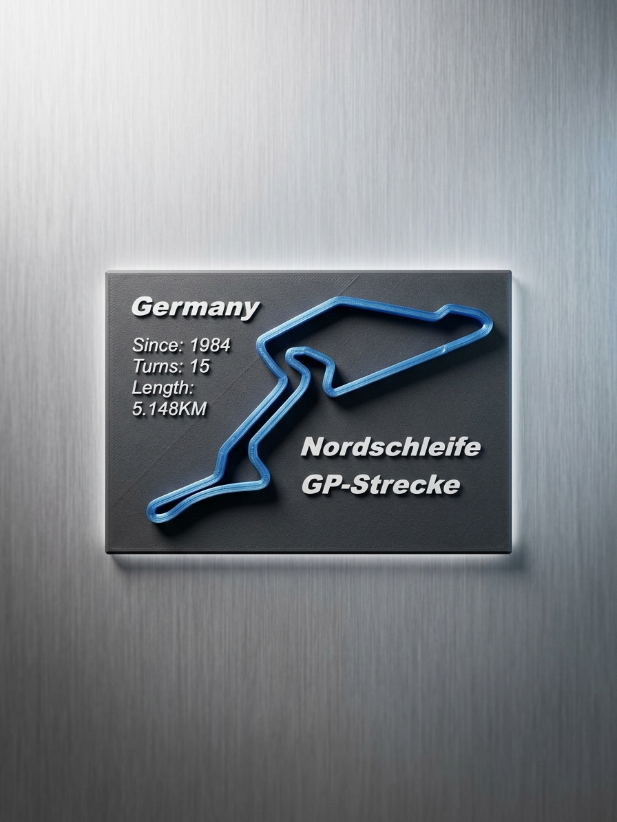 Nürburgring GP Circuit Desk Display & Wall Art (3D Track Map)