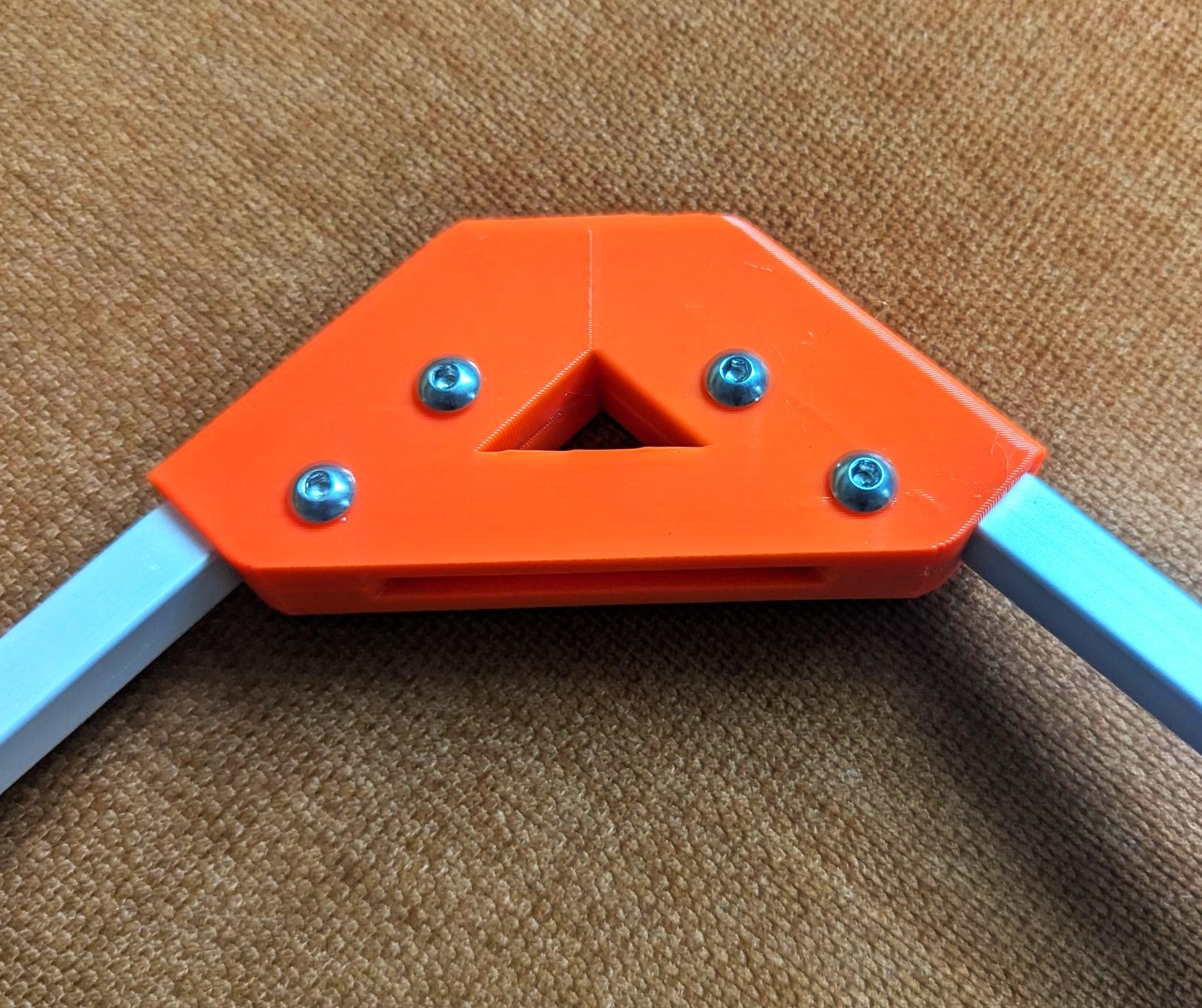 Strong square tube corner connector | screw fixing