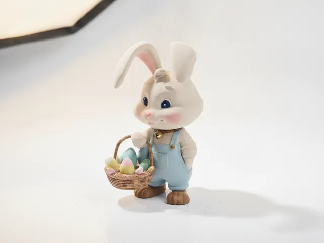 Bunny With Fruit Basket Animal Figurine 3D Printable