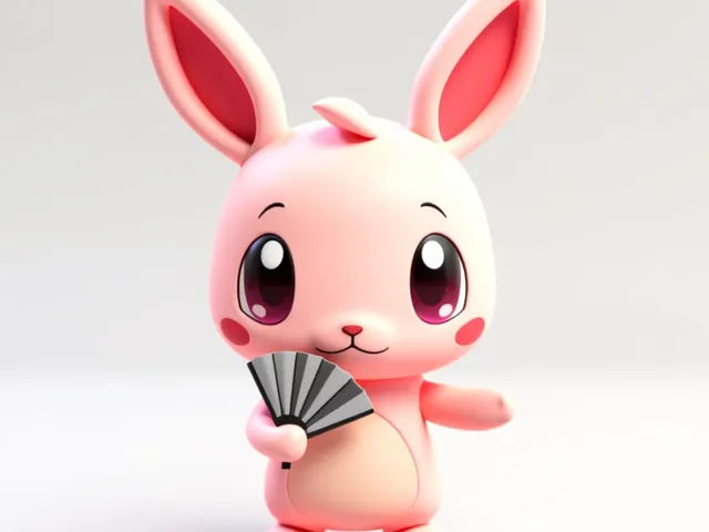 rabbit with a fan