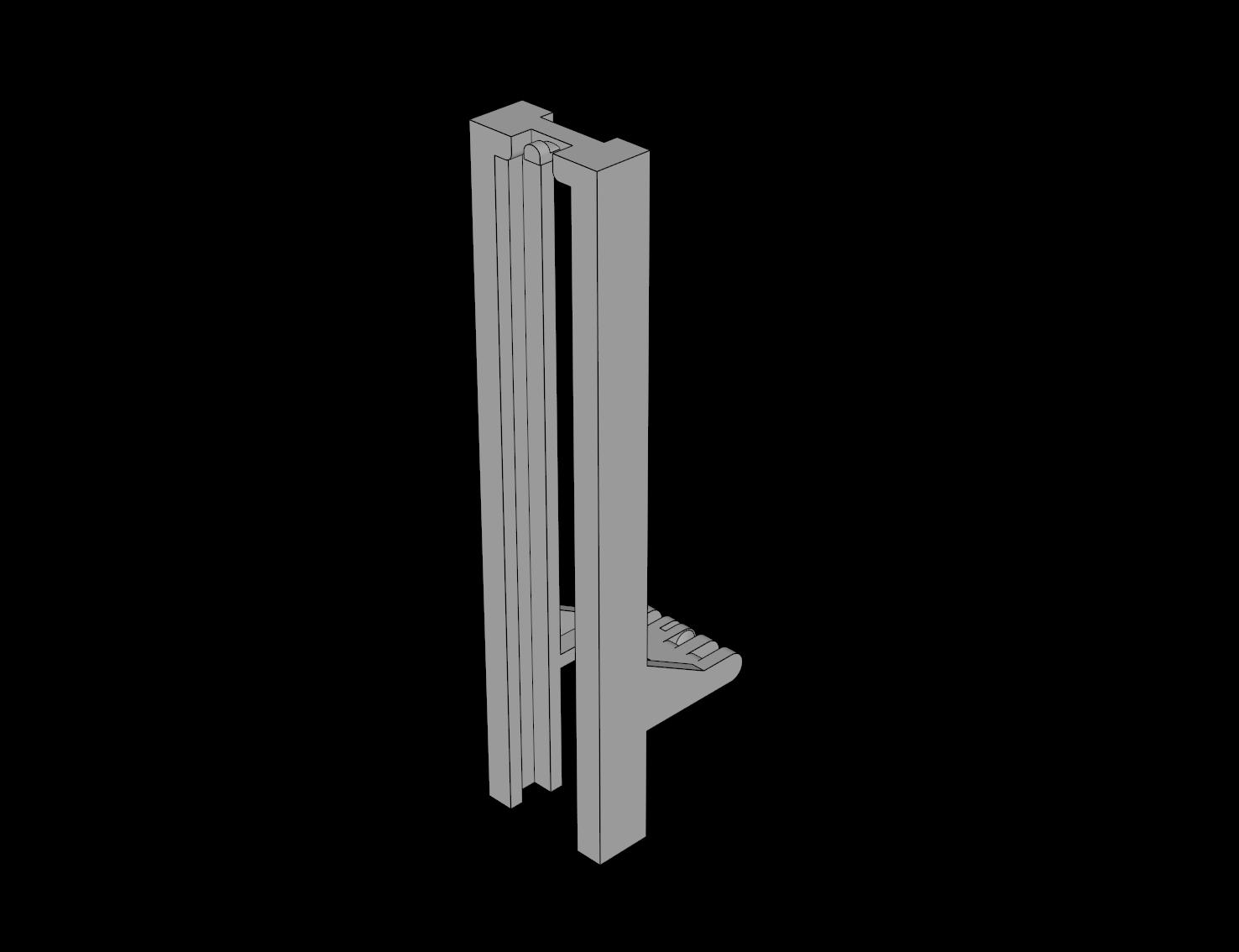 Lego Compatible (4518a.dat) Forklift Rails  2 x  3 x  7.667 Non-locking with 6 Fingers