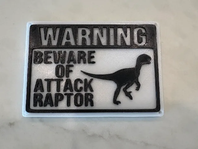 BEWARE OF ATTACK RAPTOR - Funny Decor