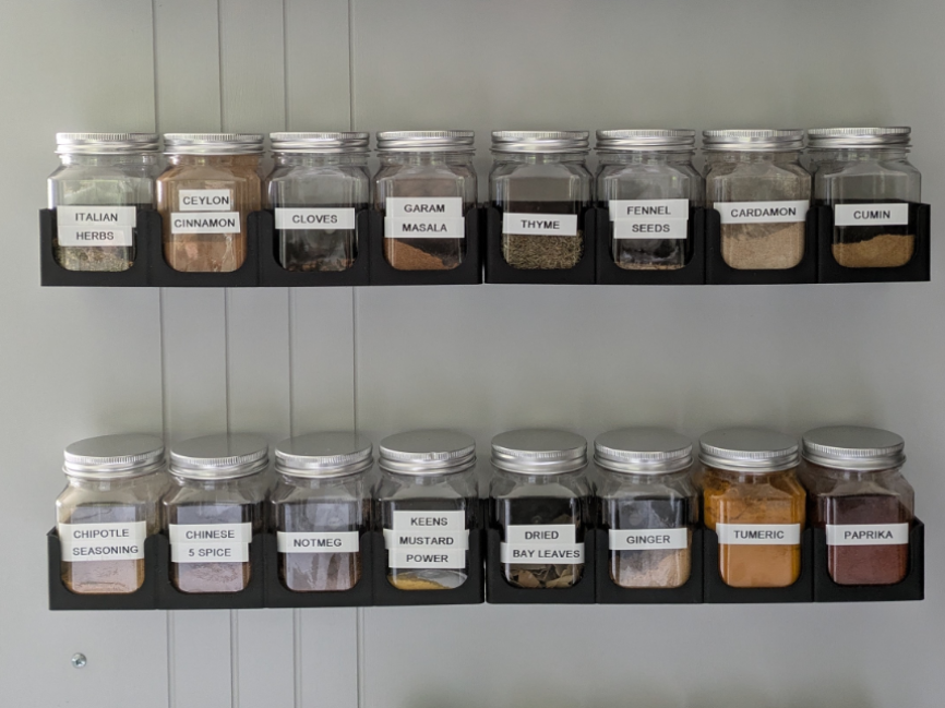 Wall mounted Spice Rack for Kmart jars 4 slot