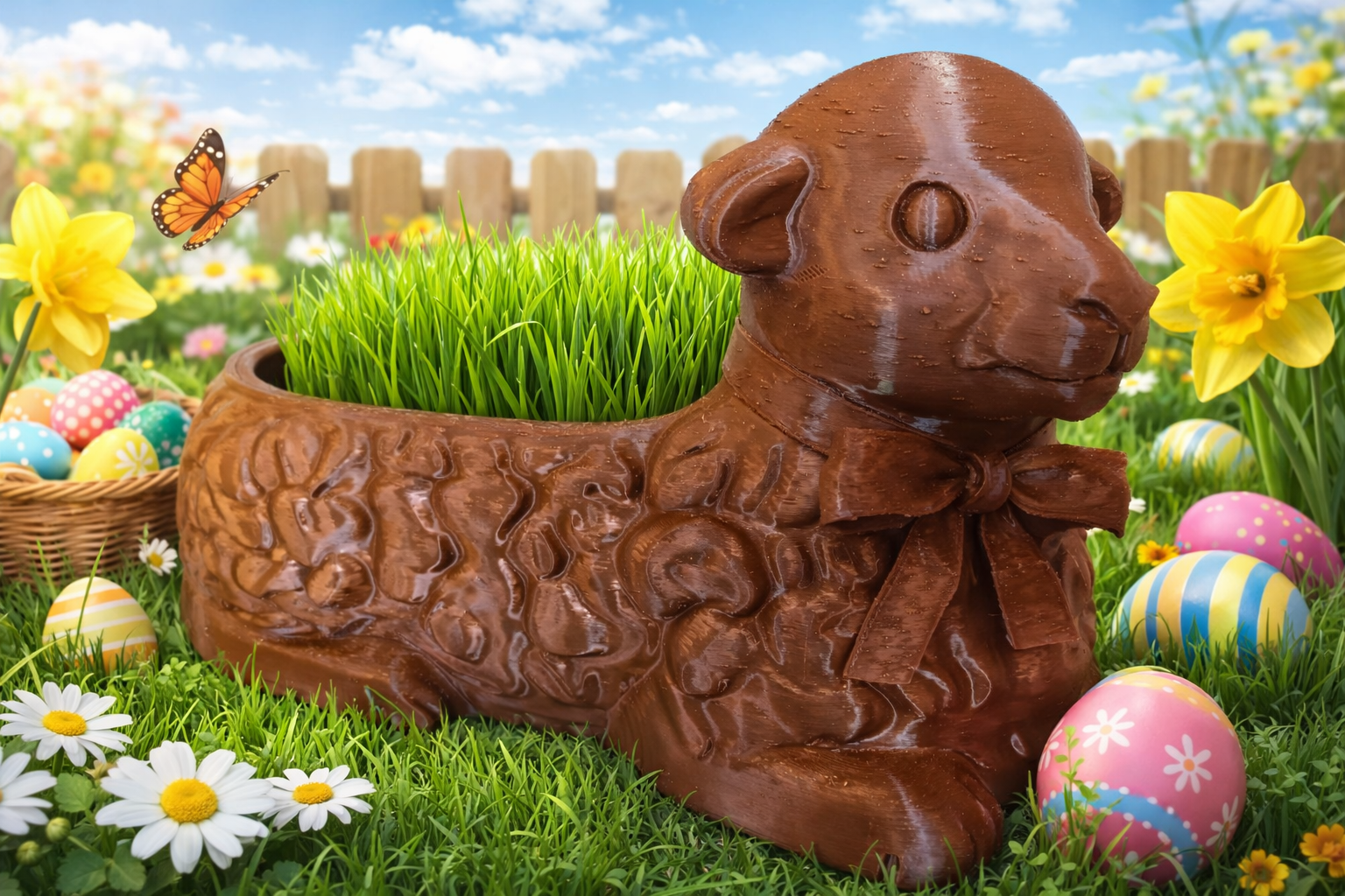 Easter lamb - Flower pot/ pens holder 3D model