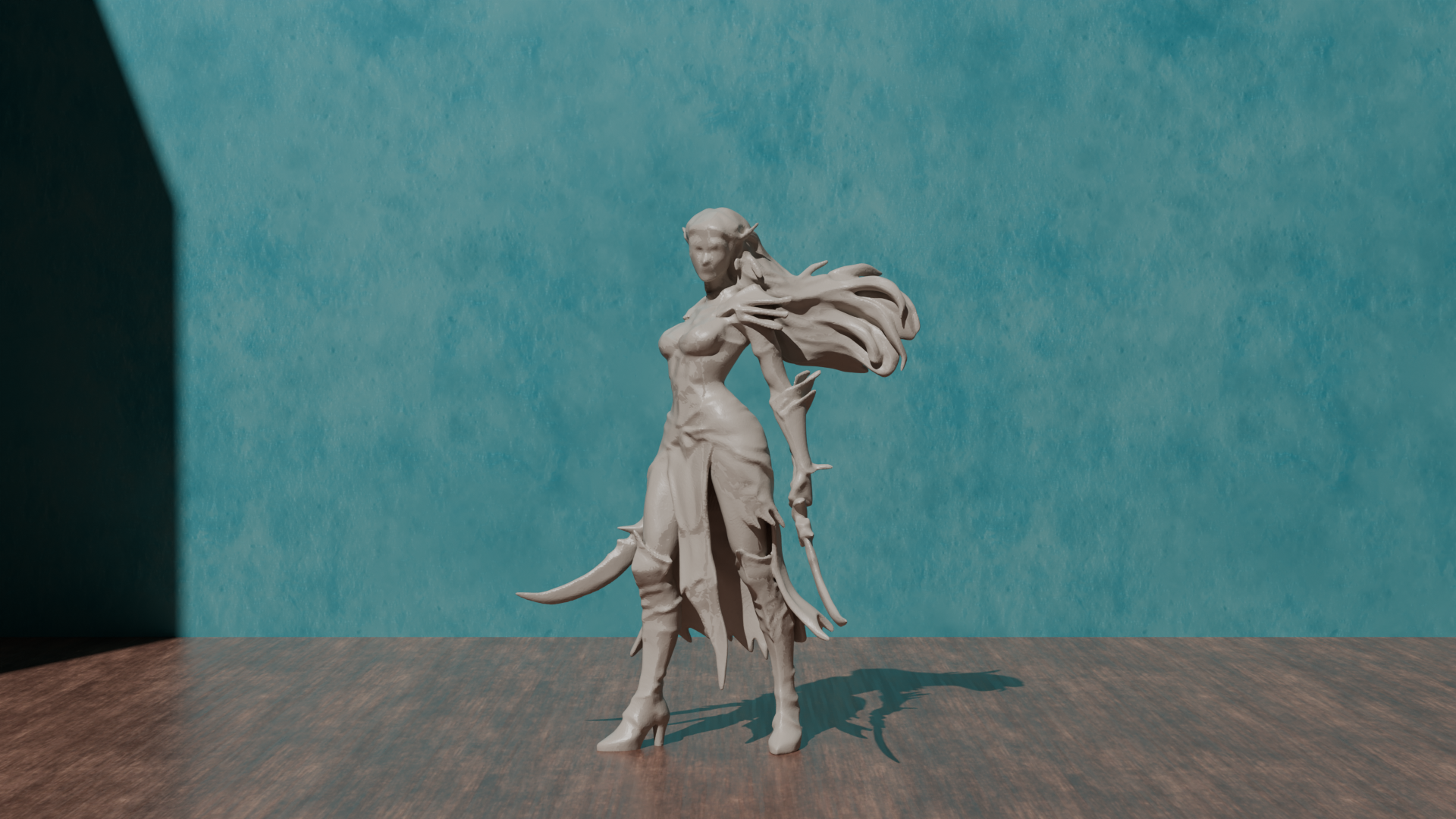 Elf Blade Dancer DnD Miniature (AI Generated)
