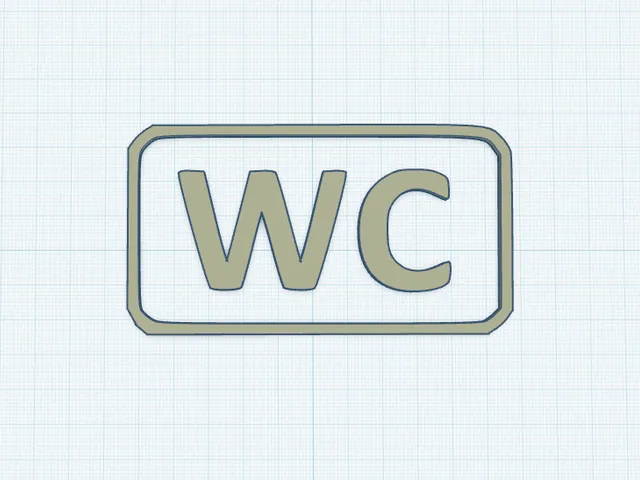 WC sign for wall/door