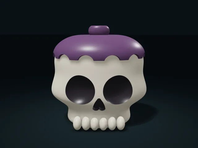 Sculpted Skull Candy Jar with Lift-Off Lid | Halloween Storage