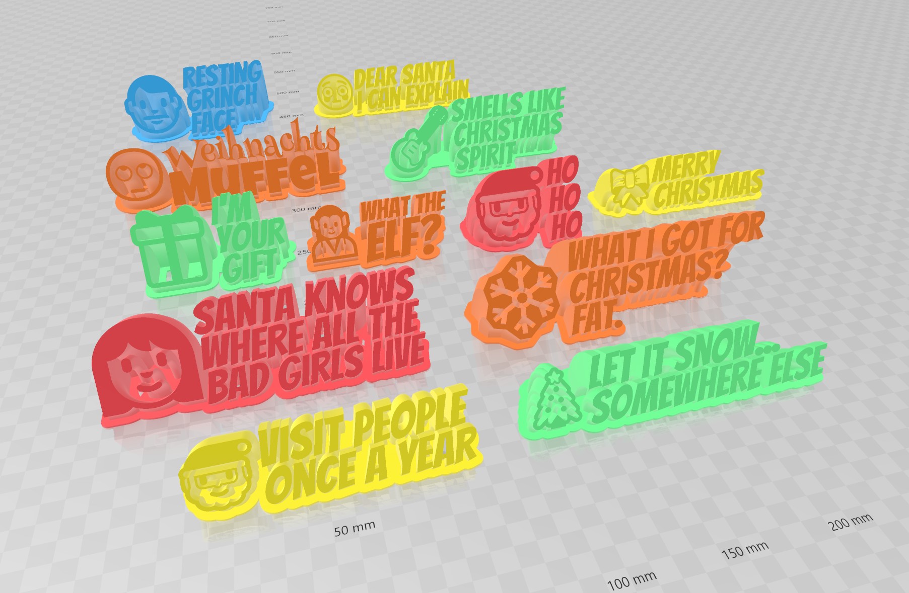 Christmas sayings 3D model thumbnail