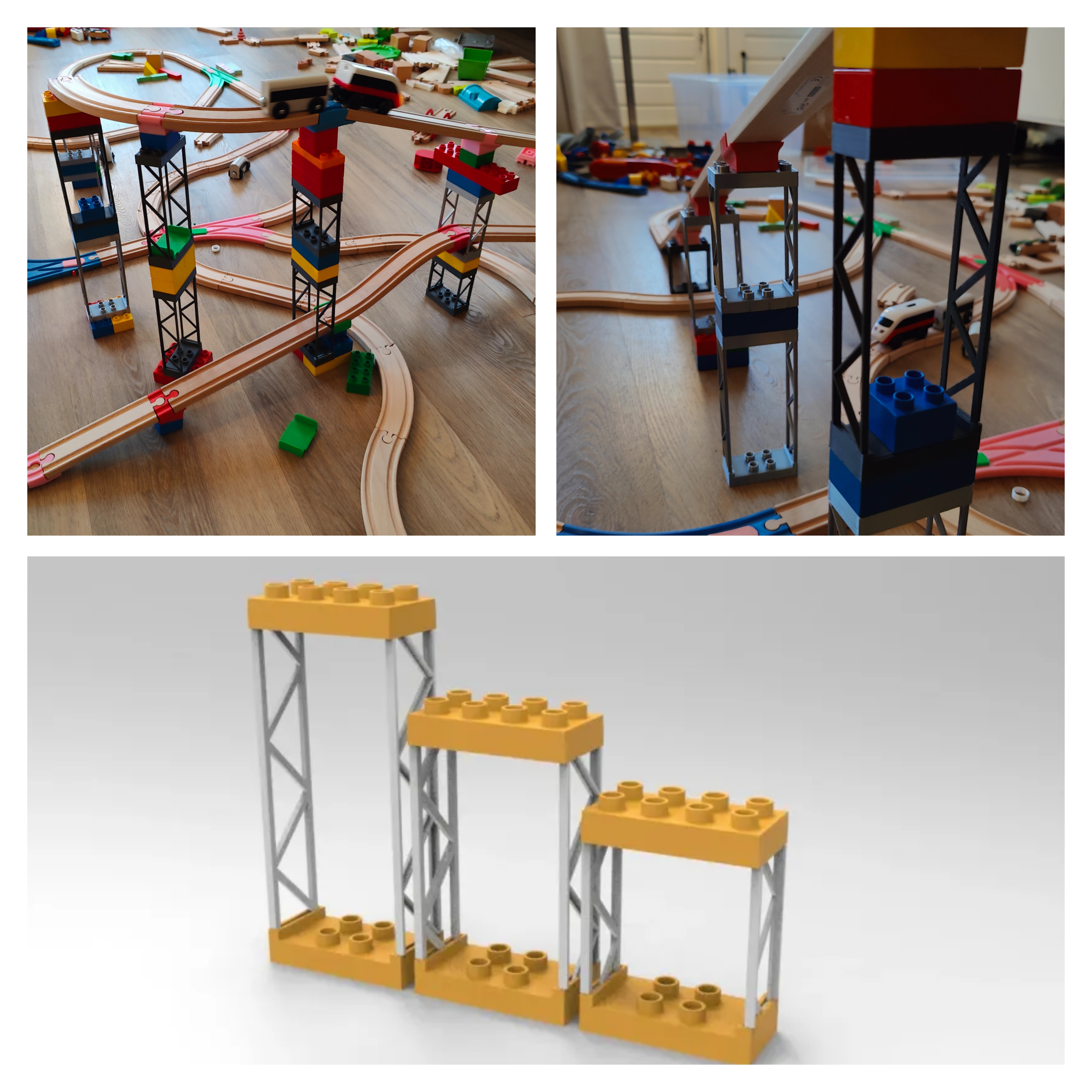Duplo ikea/brio train bridge support