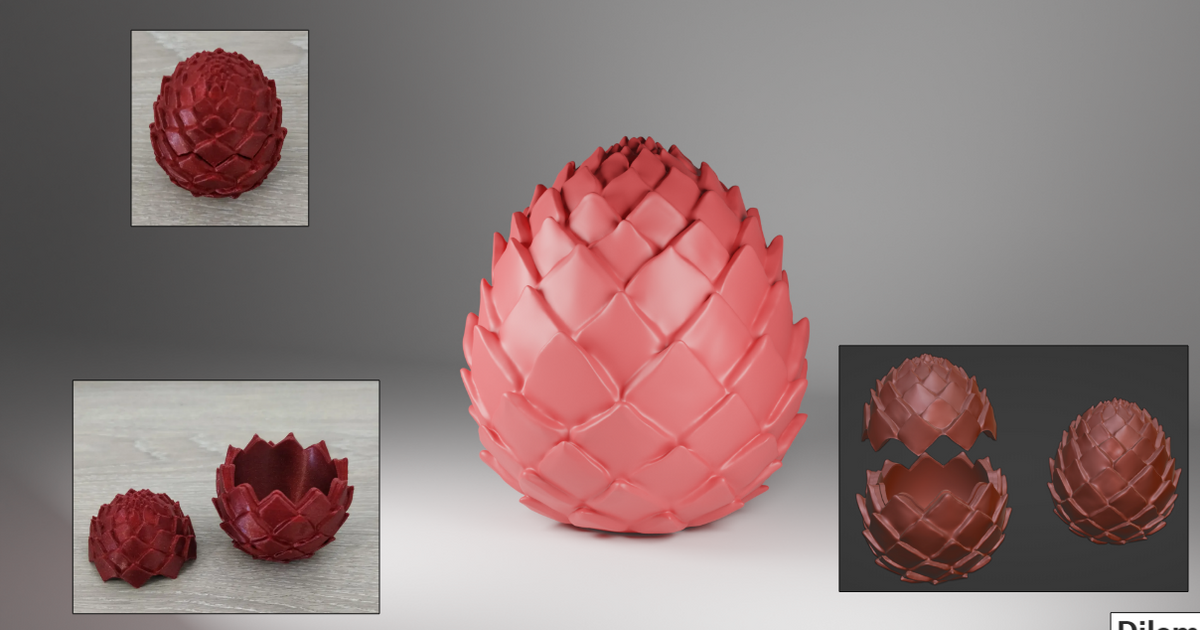 organic spiky dragon egg by Dilem Download free STL model