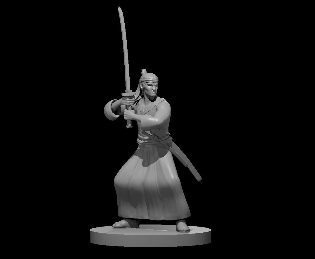 Ronin Fighter & Kishi Demon Miniature