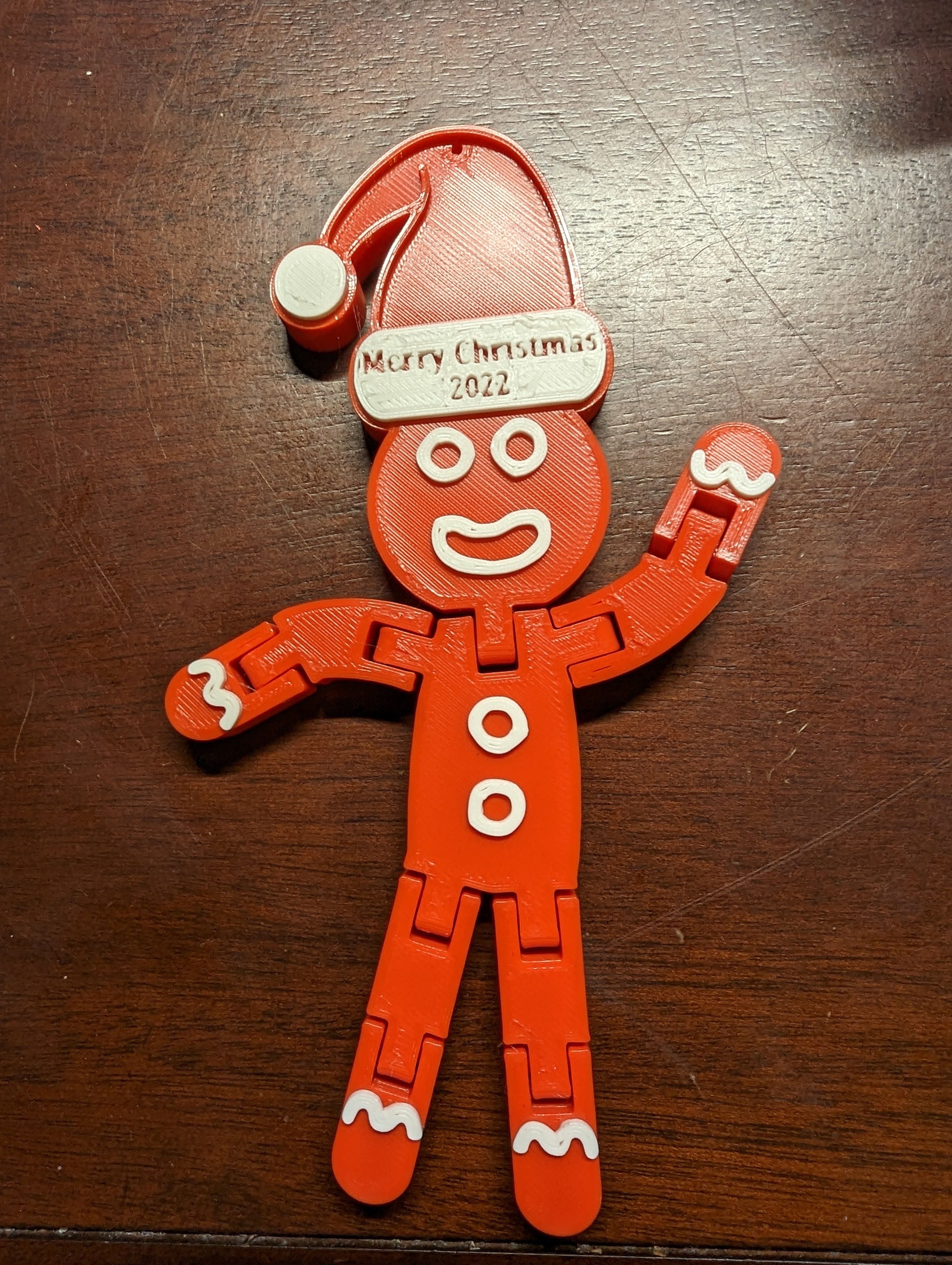 Articulated Print in Place Gingerbread Man with Text