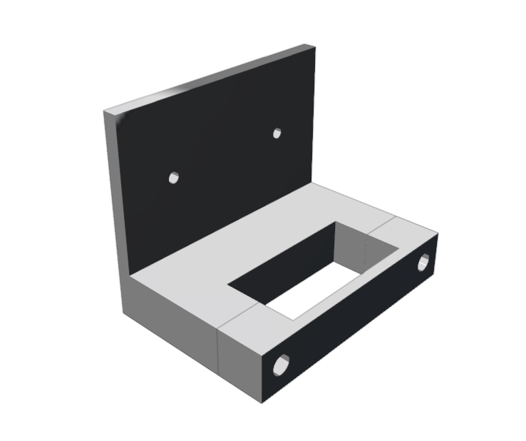 Mount for a 20*40 mm metal profile to support a 19 mm*40 mm wooden beam