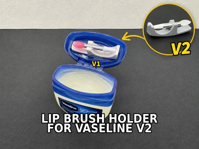 Lip Brush Holder for Vaseline 50ml Jar Lid V2