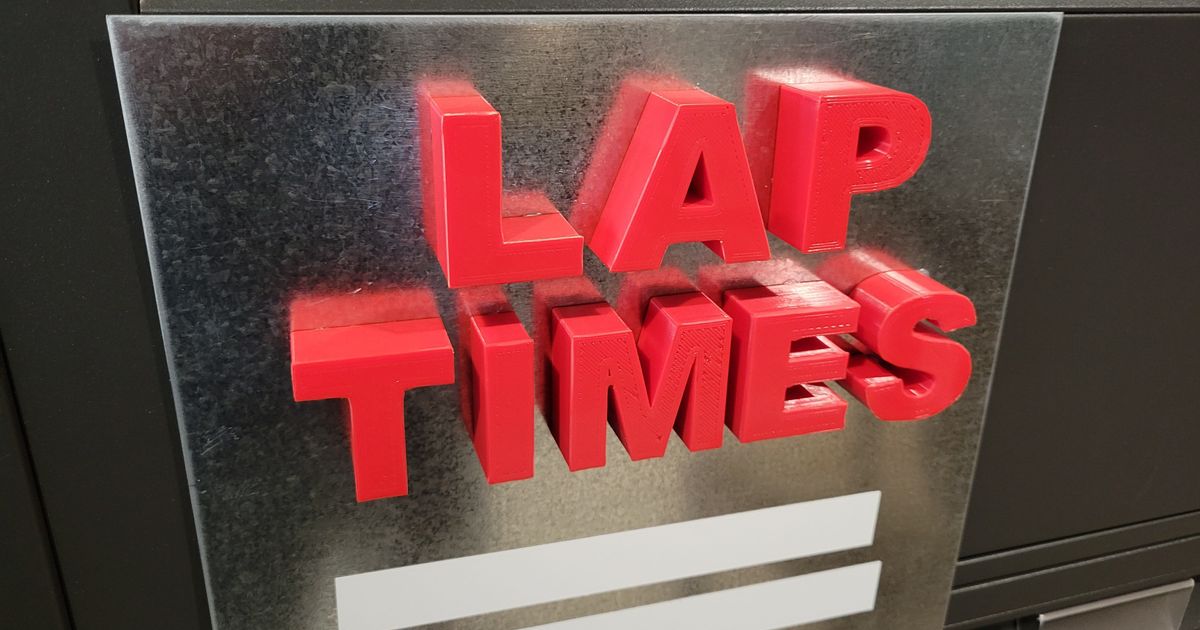 Lap Time Leaderboard Letters by ImissHurley Download free STL model