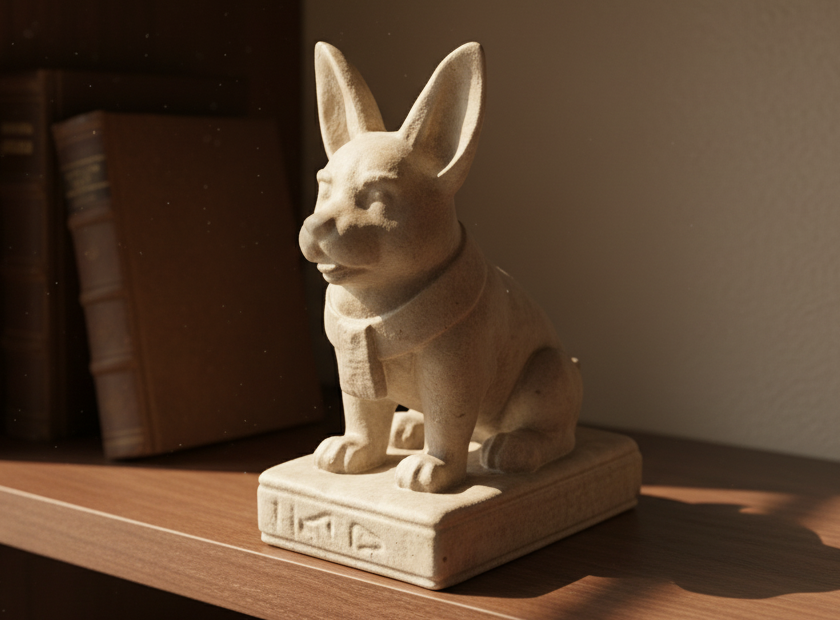 Ancient Egyptian Corgi Statue