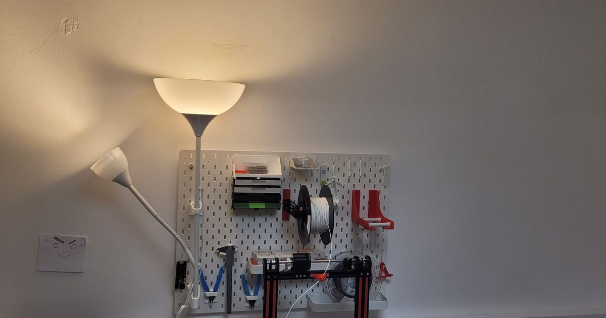 Simple Skadis mount for Ikea floor lamp by Stiebl Download free STL