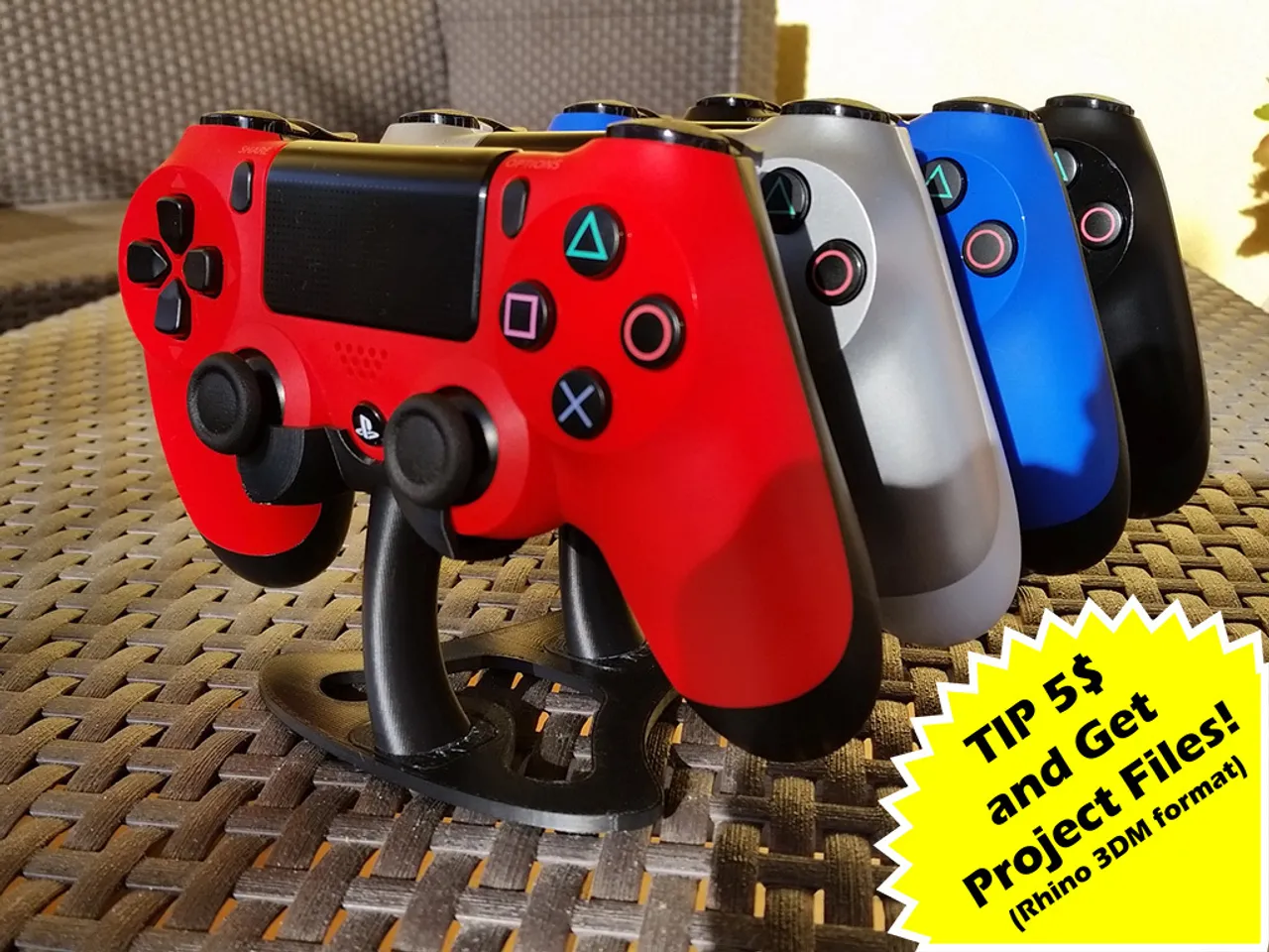 DualShock 4 Multiple Stand by giufini Download free STL model