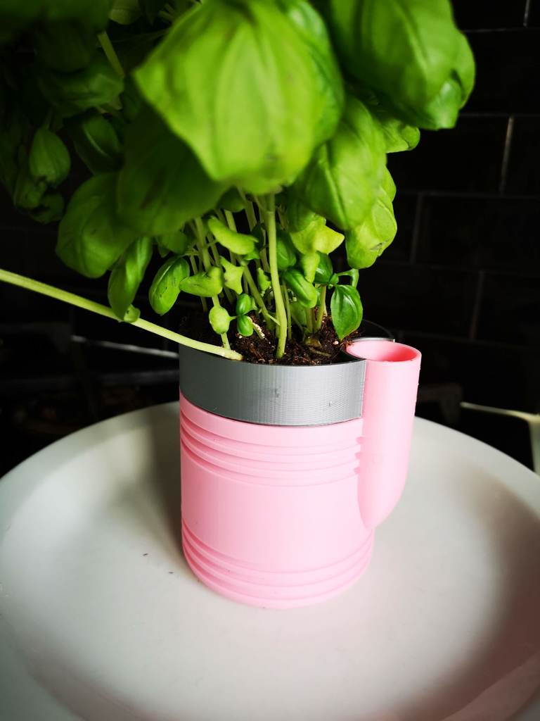 Self watering flower pot 2 parts by mbstudio download free stl