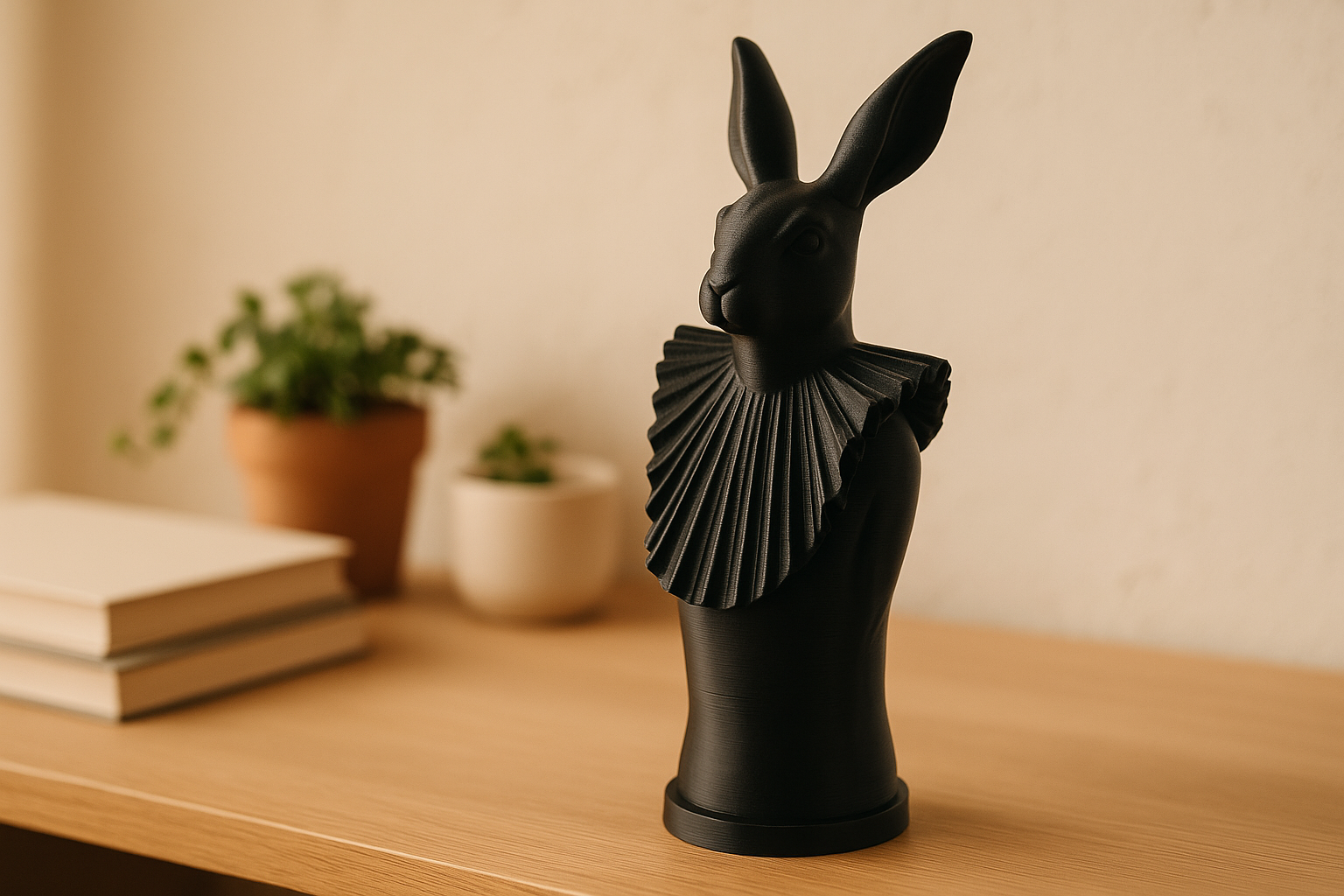 Rabbit in Ruff Sculpture