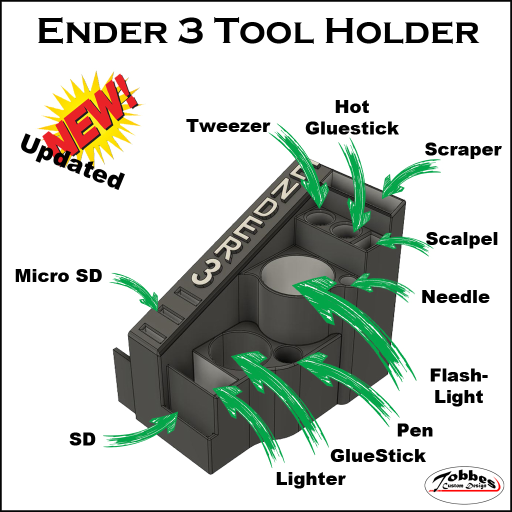 Ender 3 Tool holder "Optimized" by TobbesCustomDesign Download free STL model