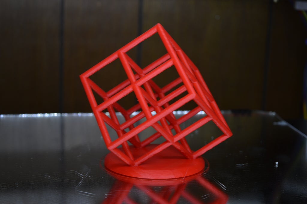 Lattice Cube 3D Printer Torture Test (Overhangs and Dual-Extrusion)