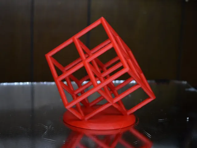 Lattice Cube 3D Printer Torture Test (Overhangs and Dual-Extrusion)