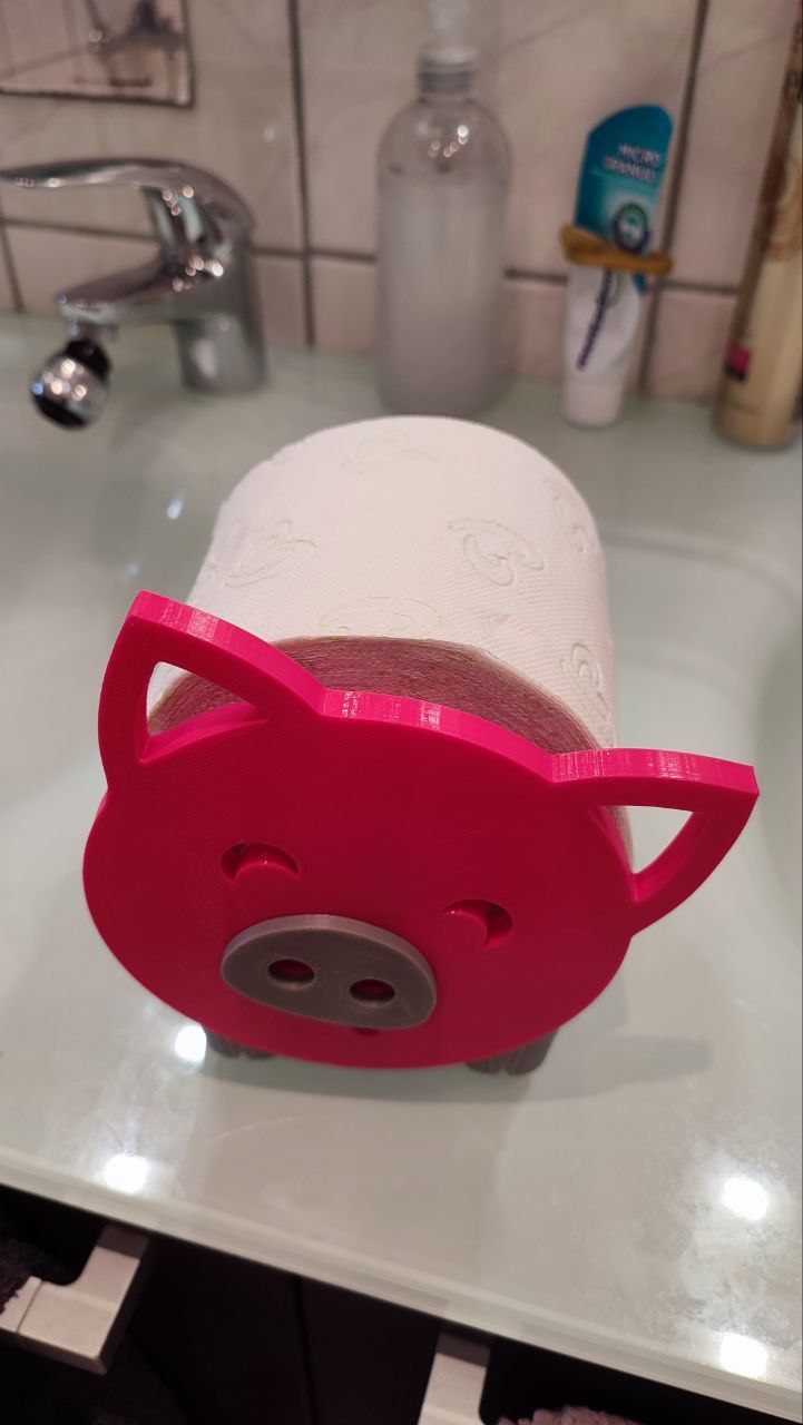 REMIX Head - Piggy toilet paper holder