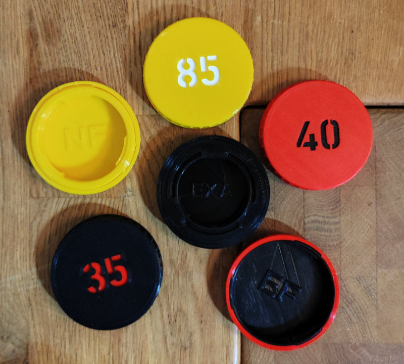 modular Lens Caps with (optional) embossed focal length by LucMeister