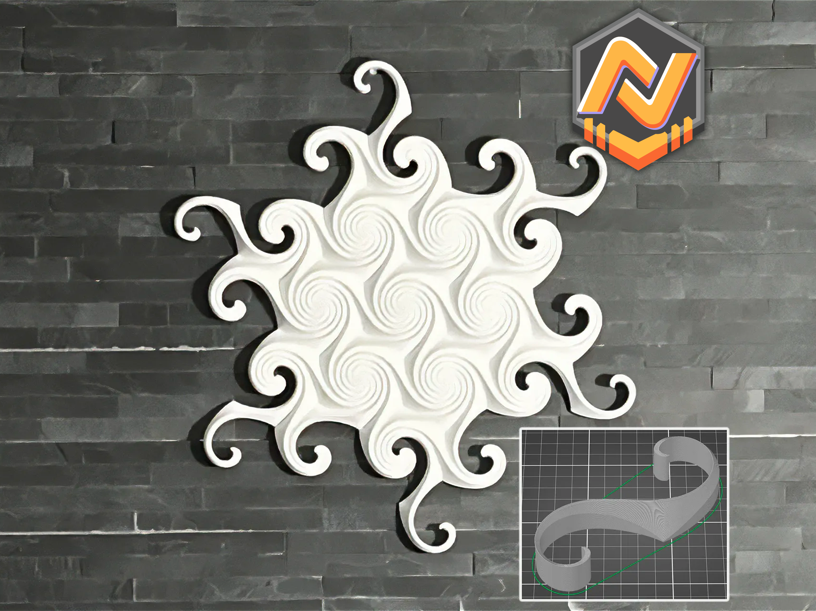 Beautiful Tessellating Spiral Wedges: A one-piece infinite tiling pattern.
