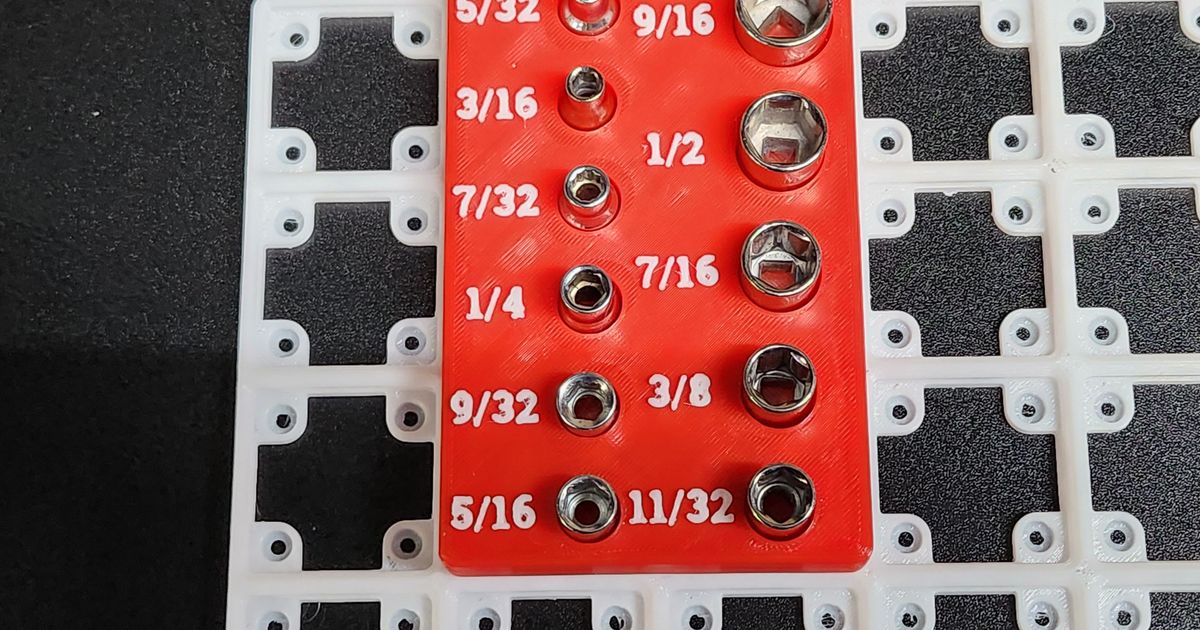 1 4 craftsman sae socket organizer gridfinity by m2 3d download free