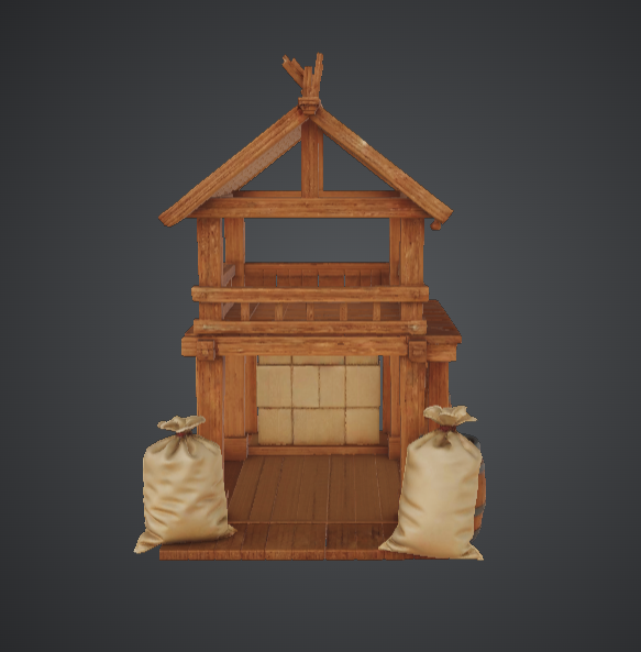 Medieval Wooden Market Stall – Timber Storage Hut Terrain
