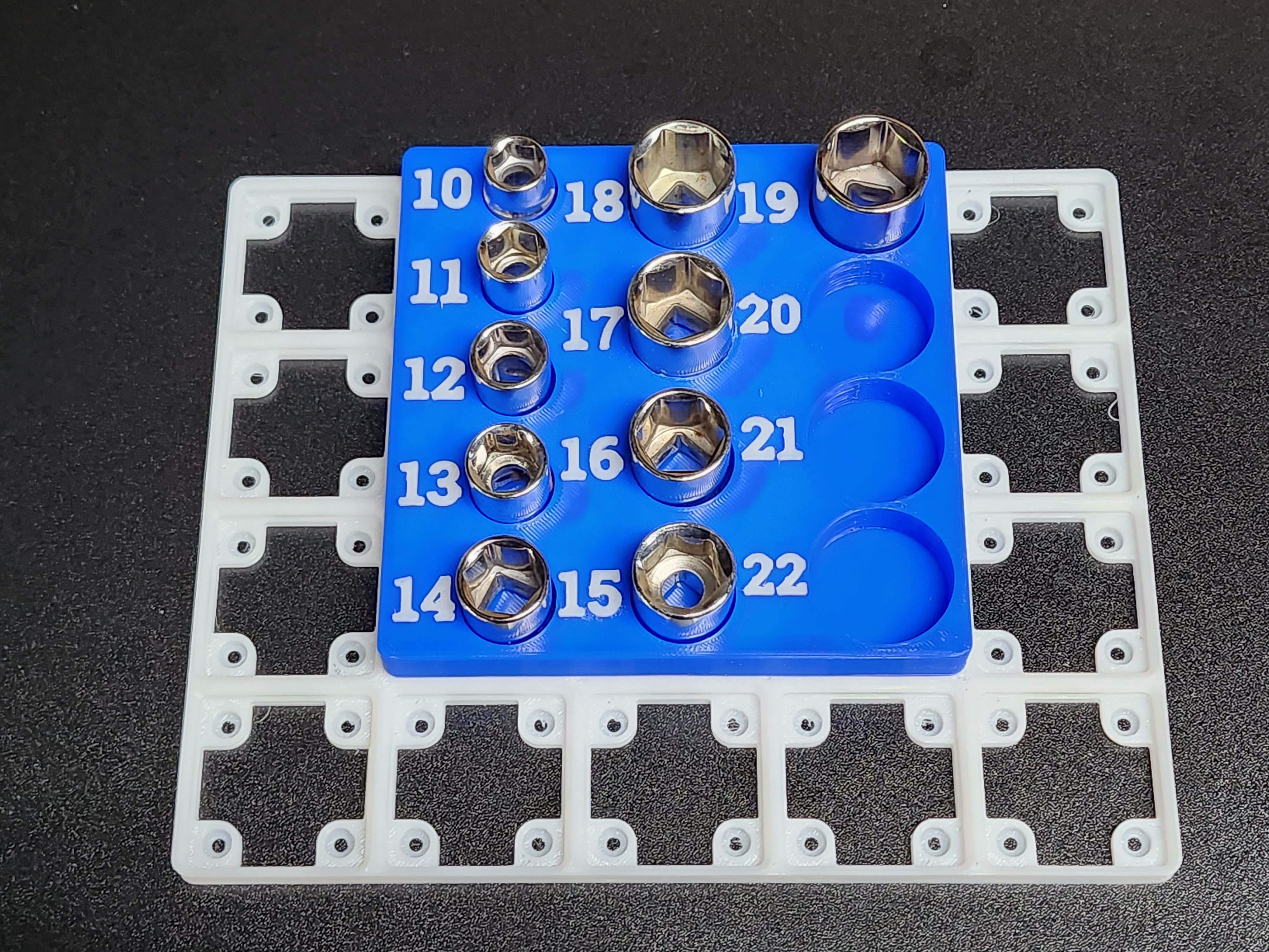 3/8" Metric Socket Organizer Gridfinity and Standalone