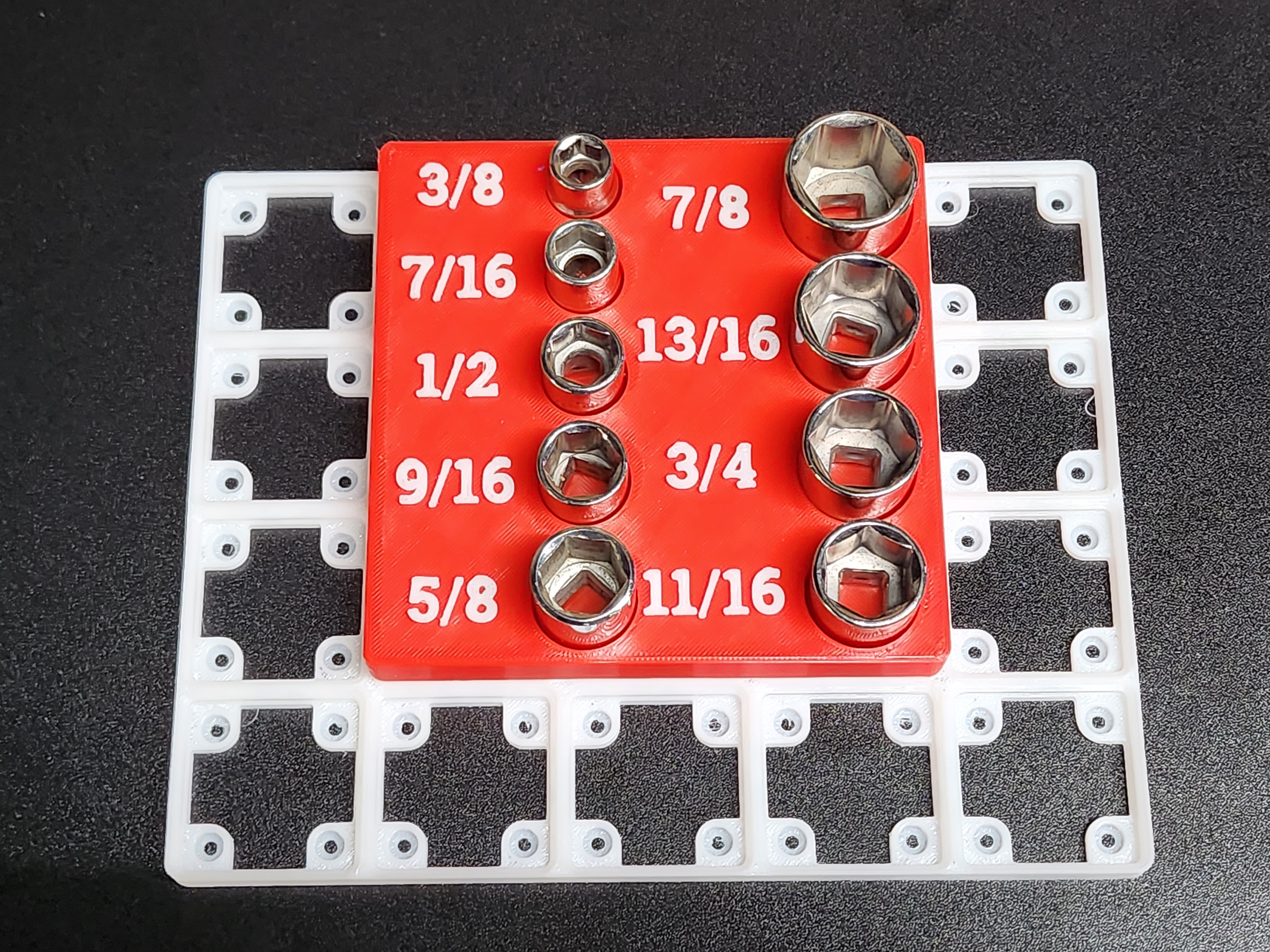 3/8" SAE Socket Organizer Gridfinity and Standalone