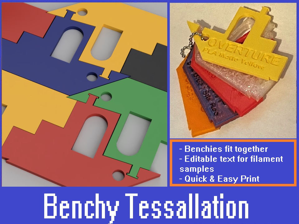 Tessallating Benchy Filament Sample Tile