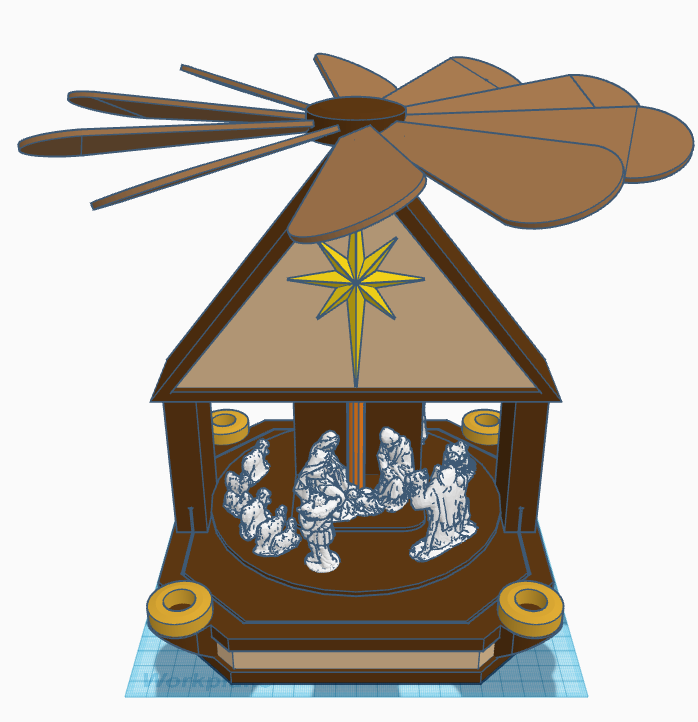 European Christmas "Pyramid" Nativity Scene