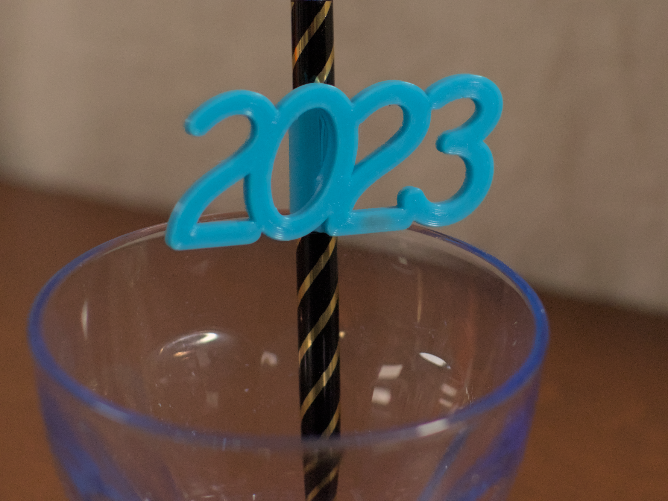 Happy New Year 2023 Drinking Straw Clip