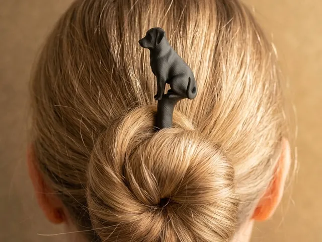 Black lab hairpin