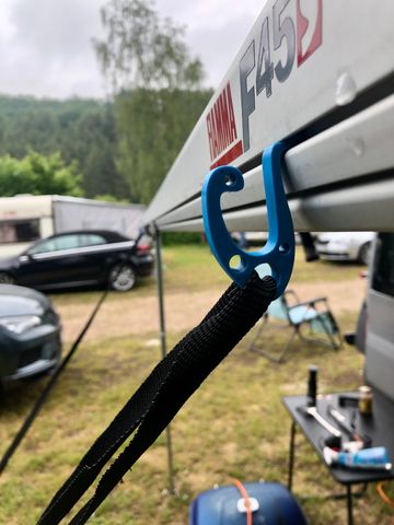 Hooky - the helpful Snake | multifunctional hook for awning Keder rails (Fiamma and others), preview image from the creator on Printables