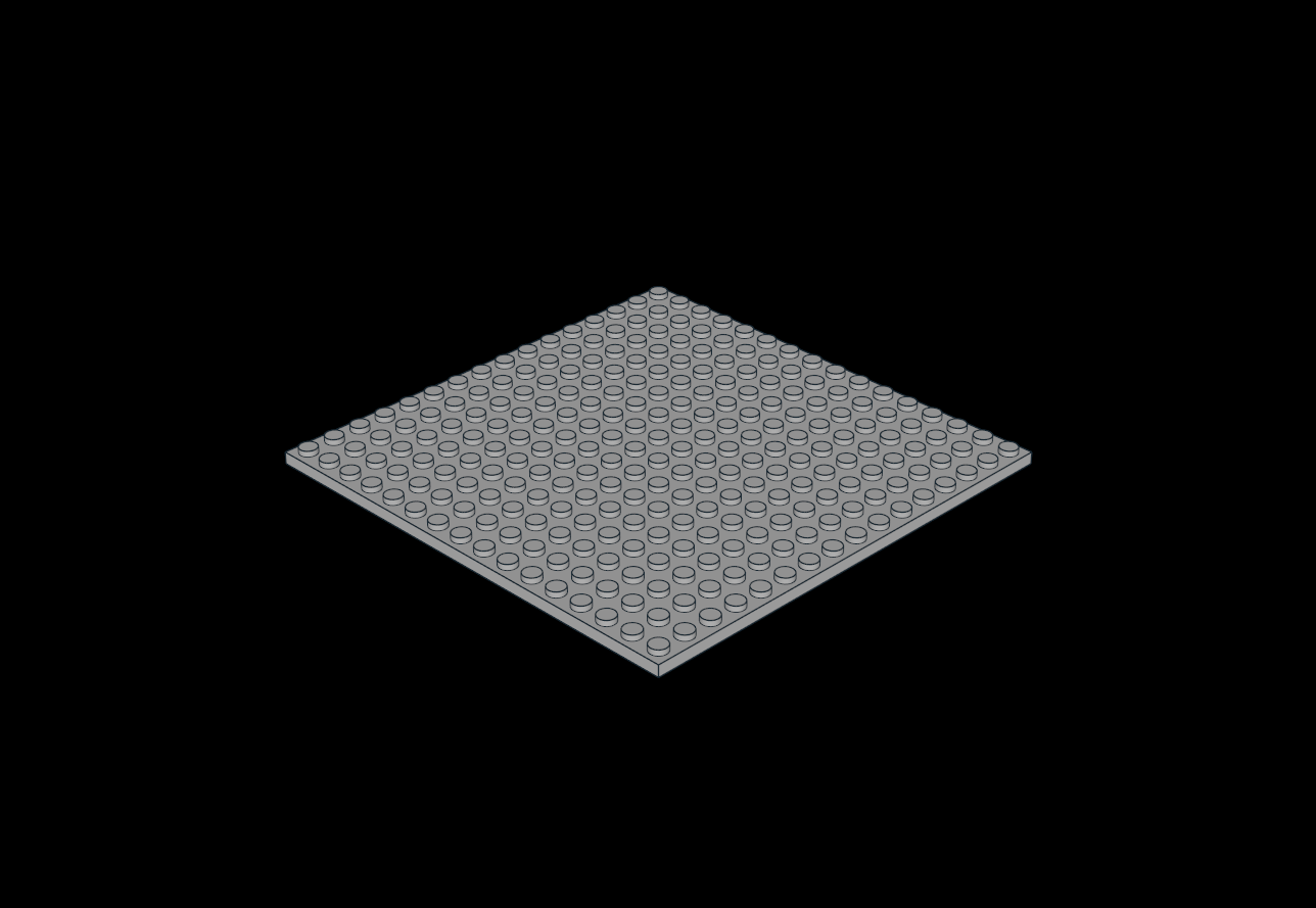 Lego Compatible (91405.dat) Plate 16 x 16 with Underside Ribs